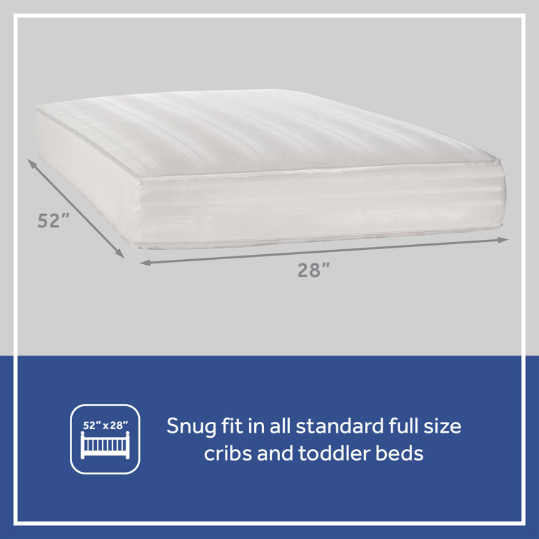 Baby crib clearance mattress size chart